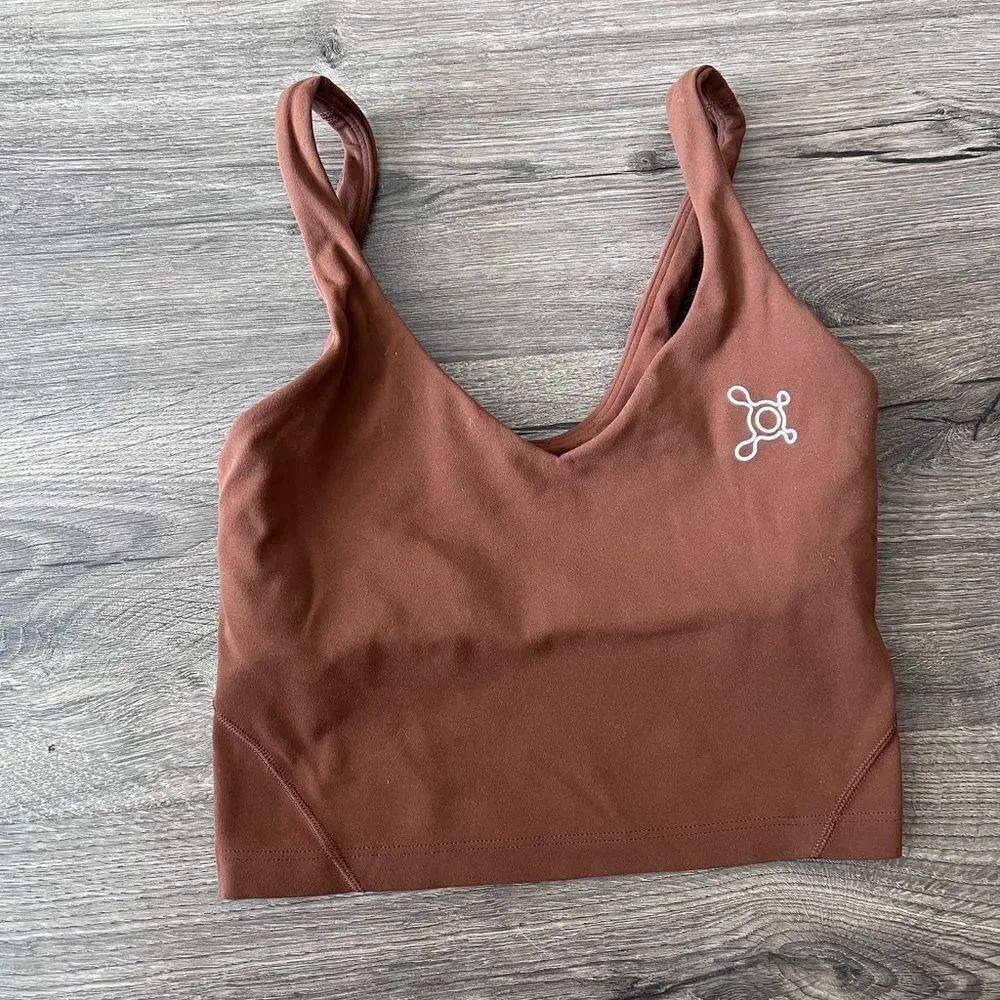 Lululemon Align Tank Top Women’s 2 Periwinkle Orange Theory Logo  Crop